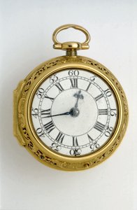 Reloj de cilindro con doble caja de oro con repetición de cuartos, 1744